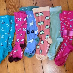 Figs compression socks, six pairs